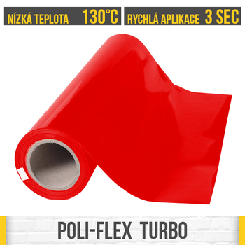 Nažehlovací fólie POLI-FLEX Turbo 4944 Neon červená, šíře role 50cm | REGAHK.CZ