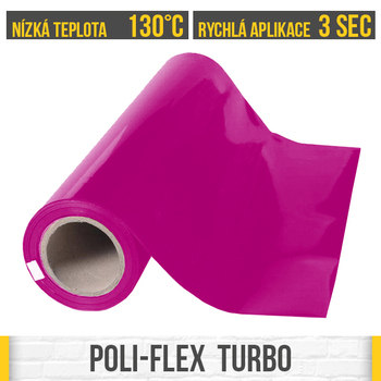 Nažehlovací fólie POLI-FLEX Turbo 4945 Neon tmavě růžová, šíře role 50cm | REGAHK.CZ