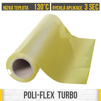 Nažehlovací fólie POLI-FLEX Turbo 4921 Bright gold, šíře role 50cm | REGAHK.CZ